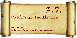 Polónyi Teodózia névjegykártya